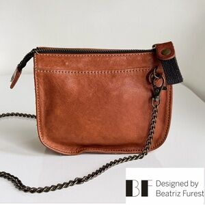 BF Beatriz Furest Bohemian Brown Leather Small Crossbody Bag